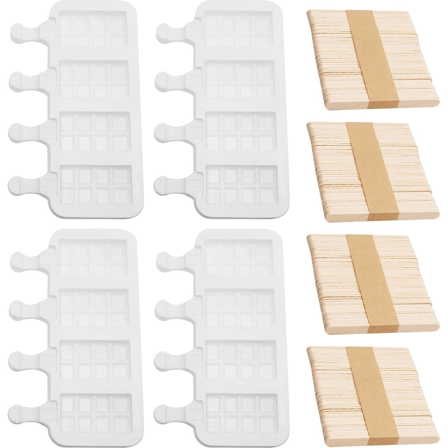 Molde de Silicona para Helados ZUDKSUY 4 Piezas Ovalados y Rejilla
