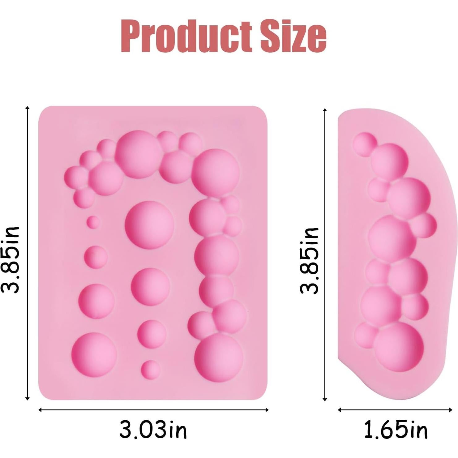 Molde de Fondant de Perlas 3D YWZBOMOLDRM - 2 Piezas de Silicona
