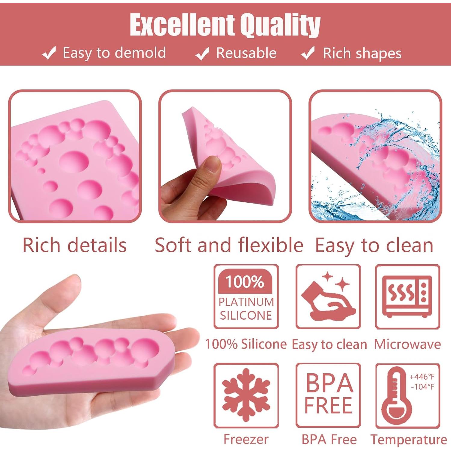 Molde de Fondant de Perlas 3D YWZBOMOLDRM - 2 Piezas de Silicona