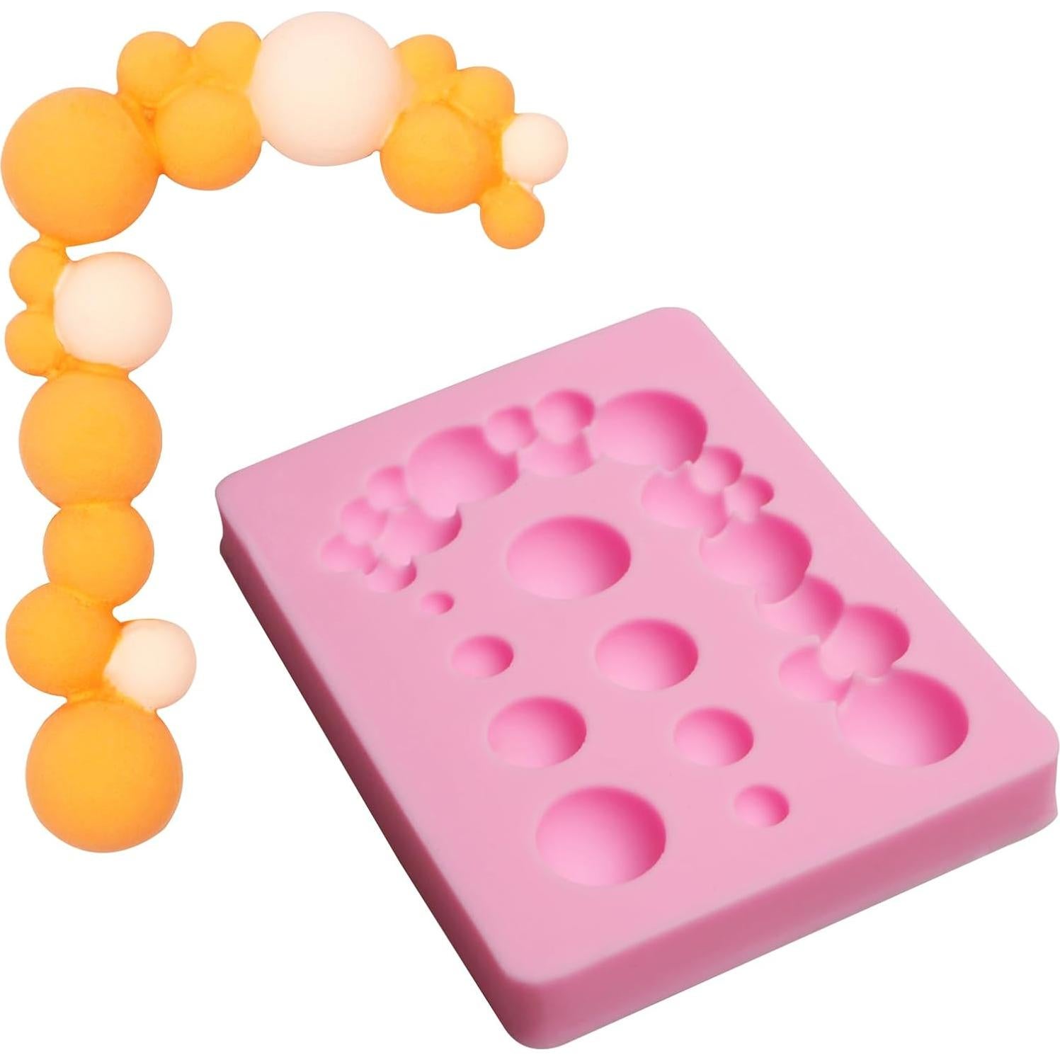 Molde de Fondant de Perlas 3D YWZBOMOLDRM - 2 Piezas de Silicona