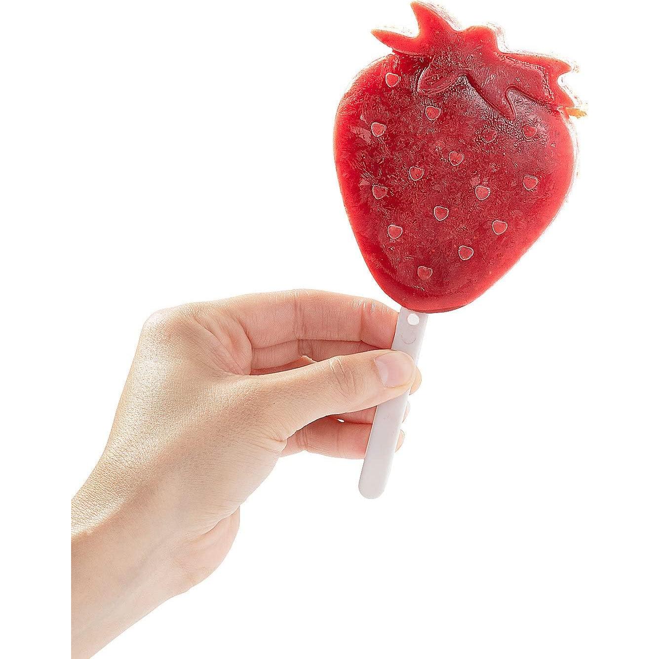 Moldes de Paletas de Fresa Fun Express - 6 Piezas de Silicona