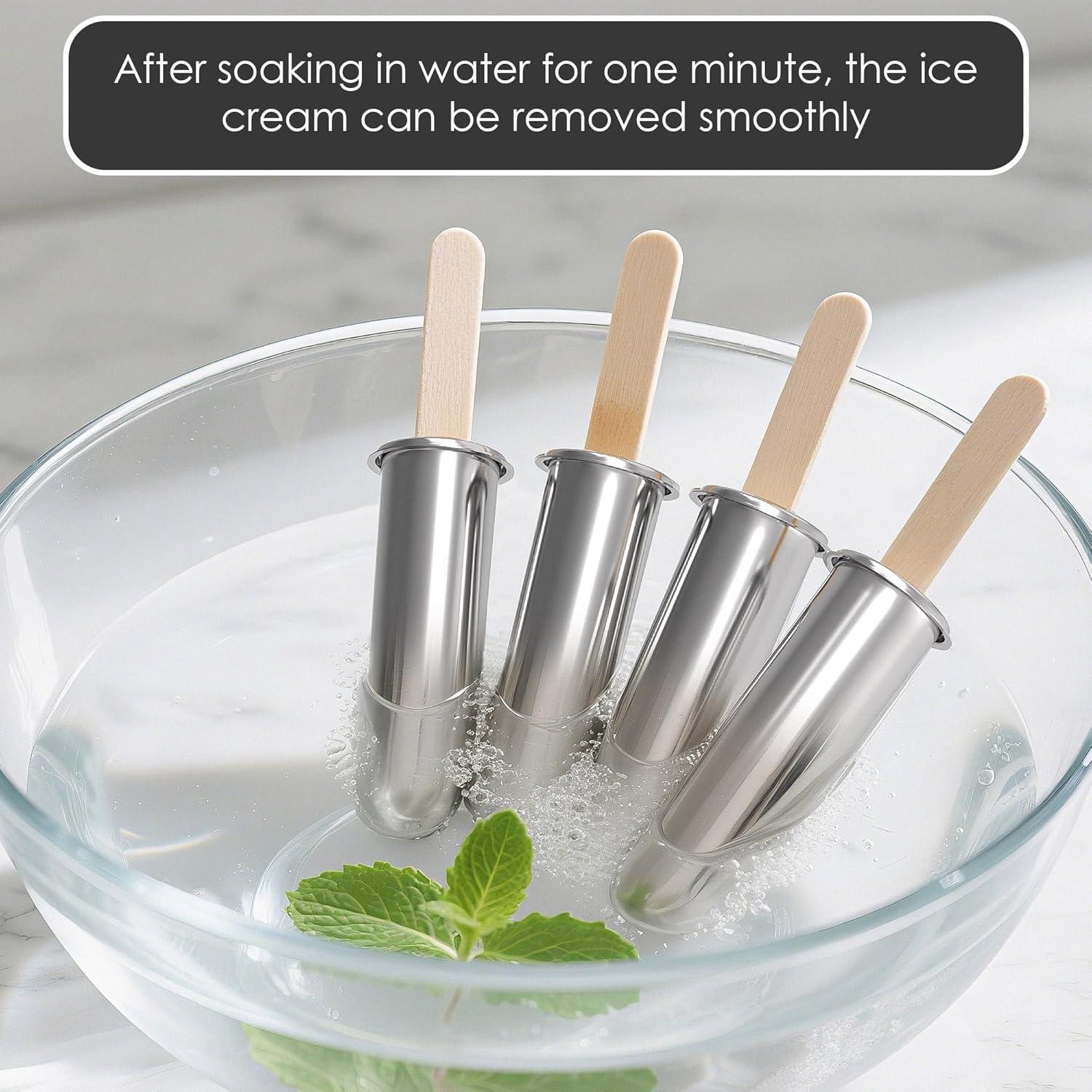 Paquete de 10 Moldes de Paletas de Acero Inoxidable TOCCOOL