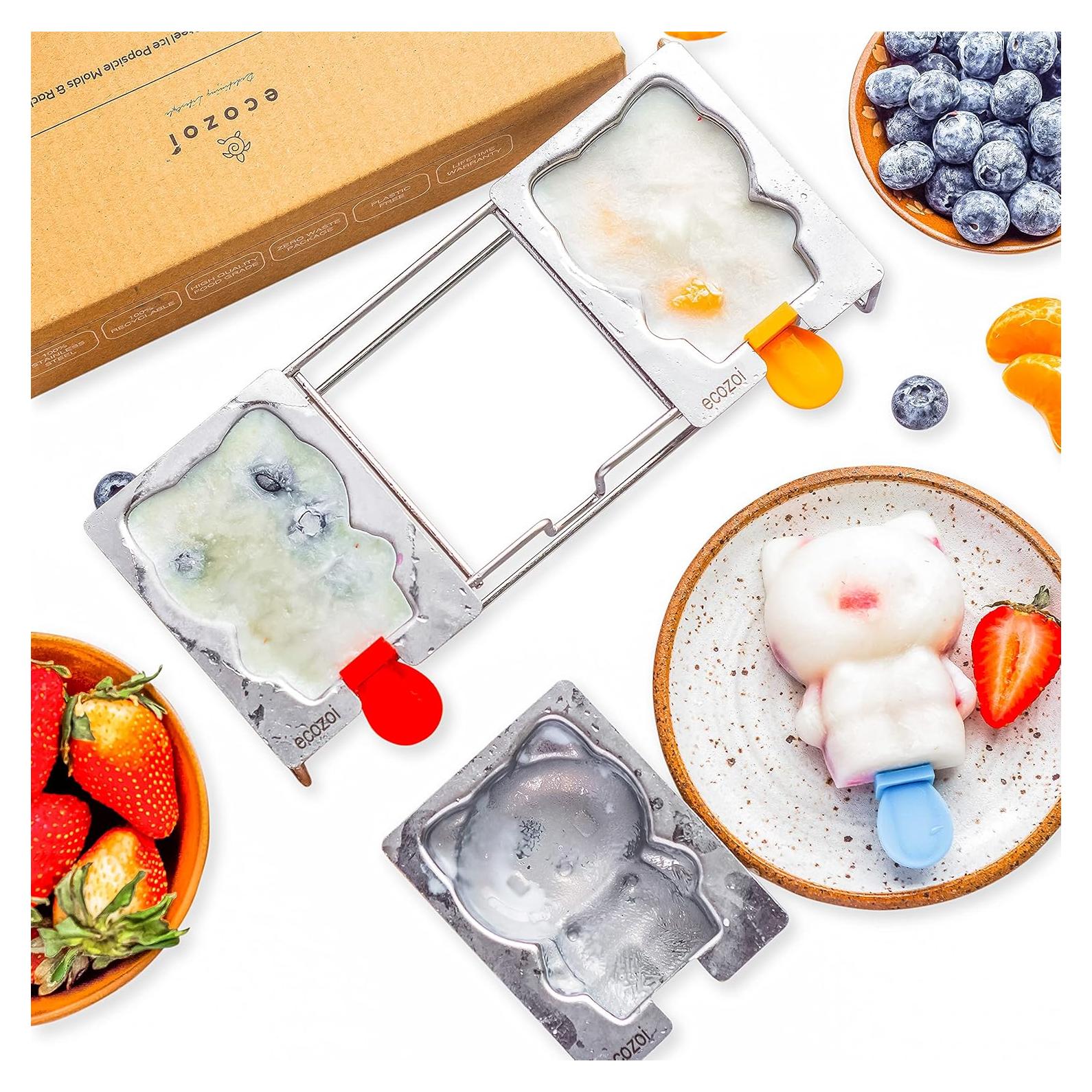 Moldes de Paletas Ecozoi de Acero Inoxidable - Forma de Gato