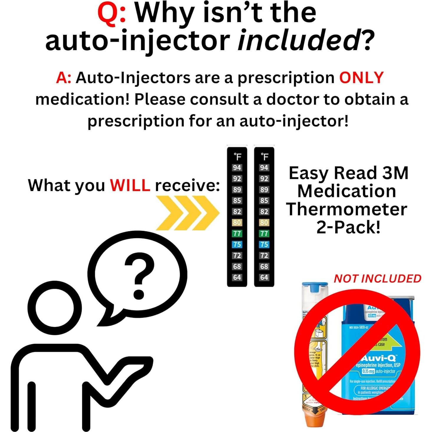 Termómetro Adhesivo 3M para EpiPen y AuviQ - Paquete de 2