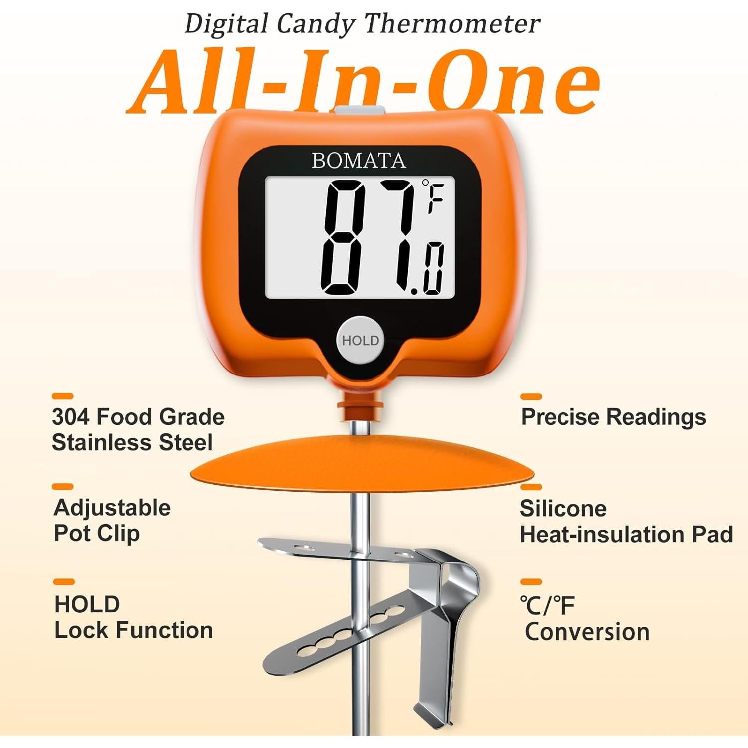 Termómetro Digital de Caramelo BOMATA con Clip y Sonda 20.3cm