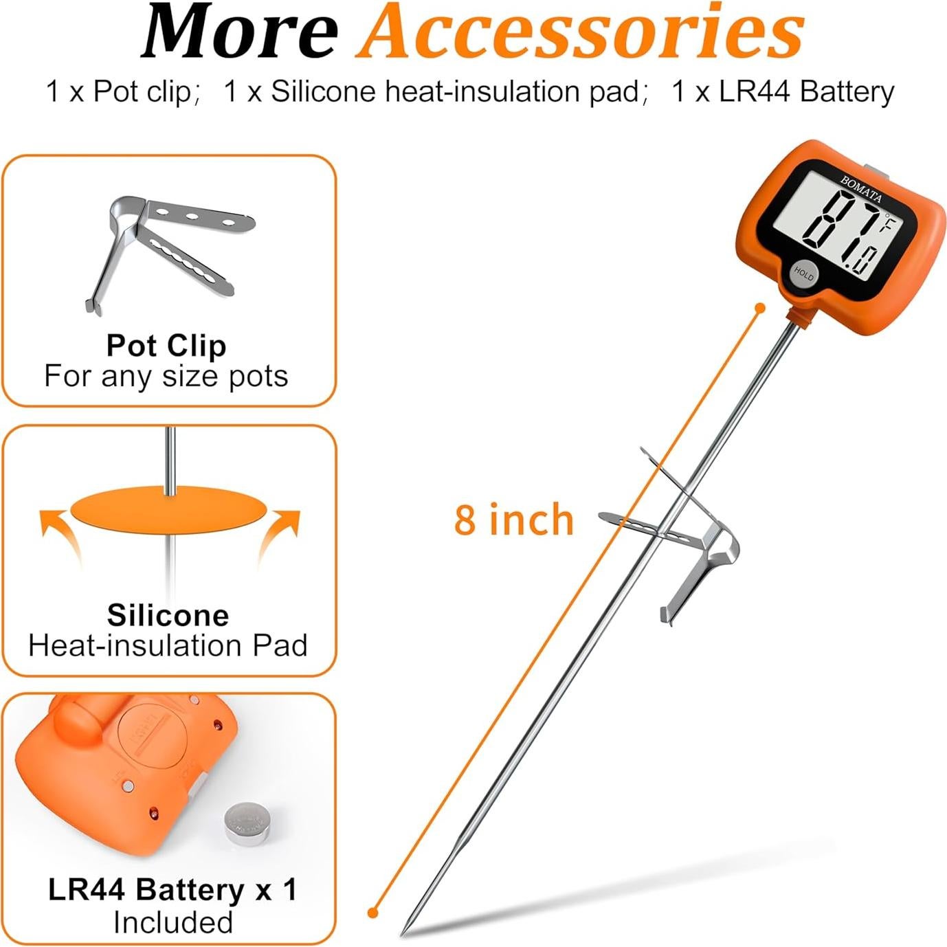 Termómetro Digital de Caramelo BOMATA con Clip y Sonda 20.3cm