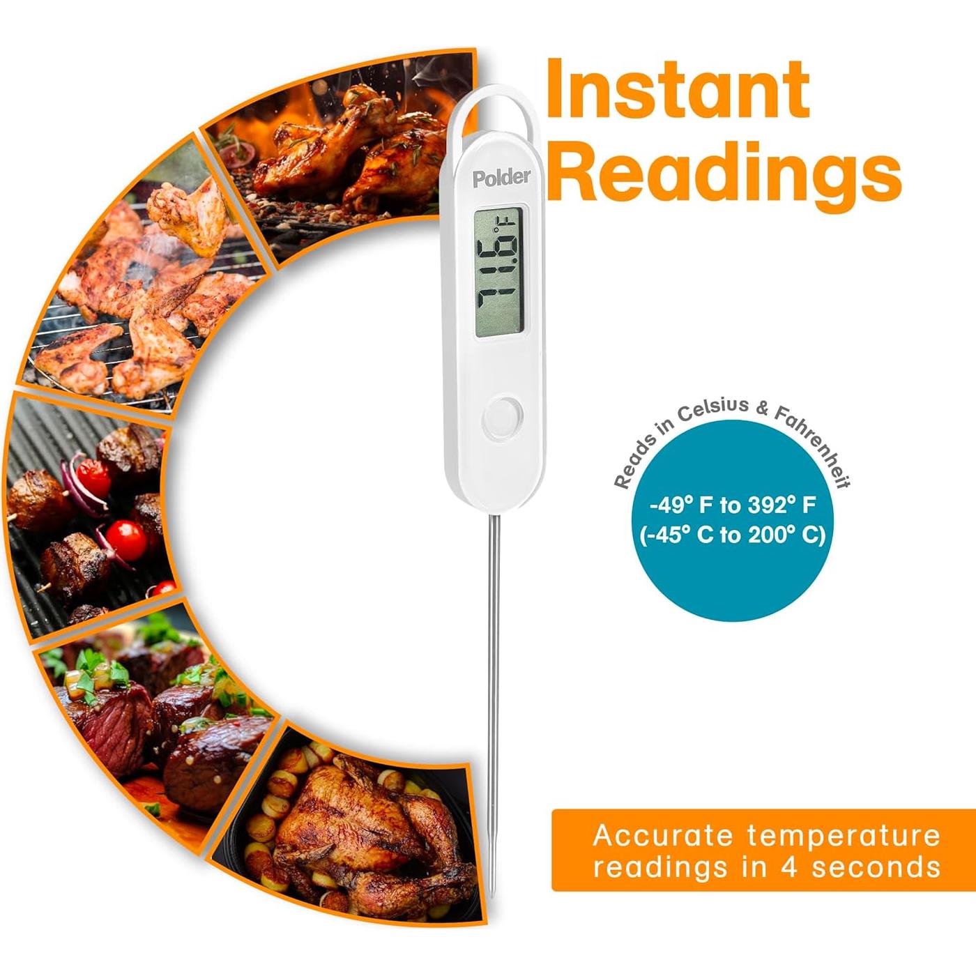 Termómetro Digital Polder Stable-Read para Cocinar - Lectura Rápida