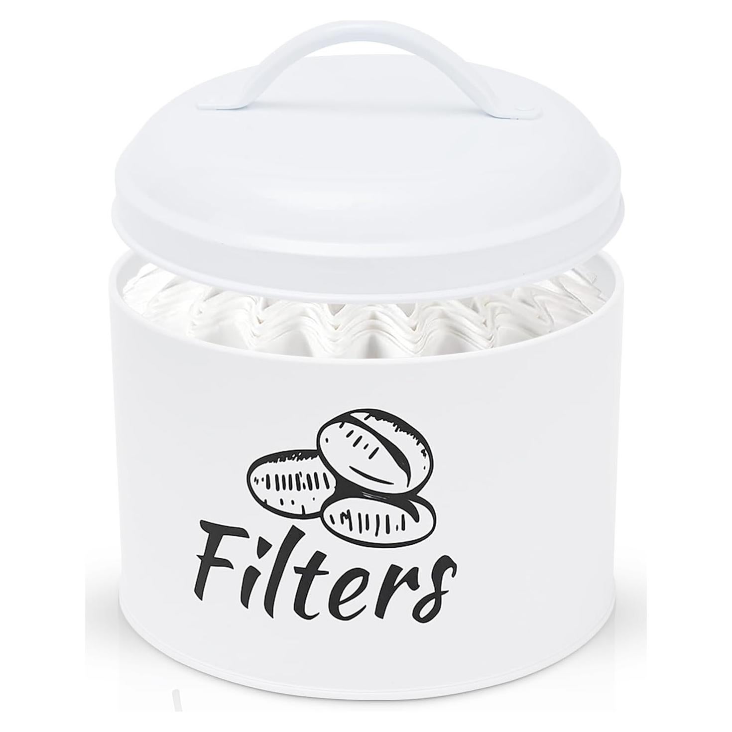 Soporte para Filtros de Café HOMLYCRAFT Blanco con Tapa de Metal