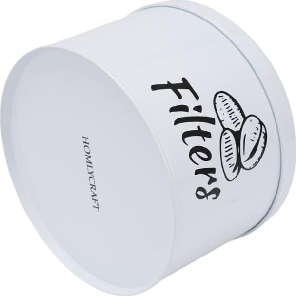 Soporte para Filtros de Café HOMLYCRAFT Blanco con Tapa de Metal