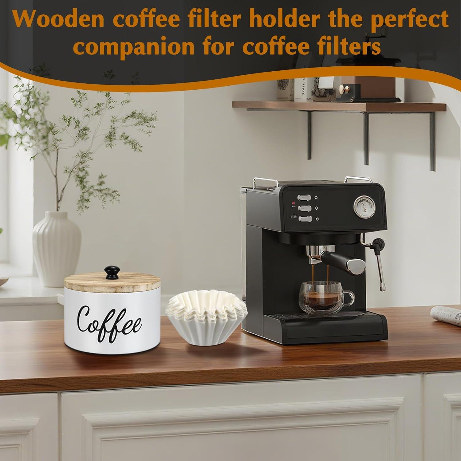 Soporte de Filtros de Café de Madera Essovee Blanco 50 Unidades