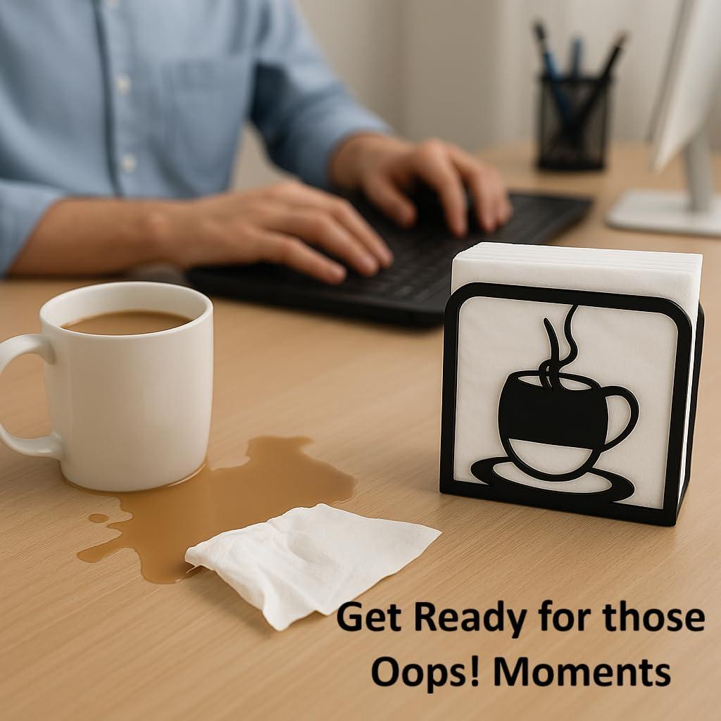 Juego de 2 Soportes Decorativos para Servilletas LFT Negro