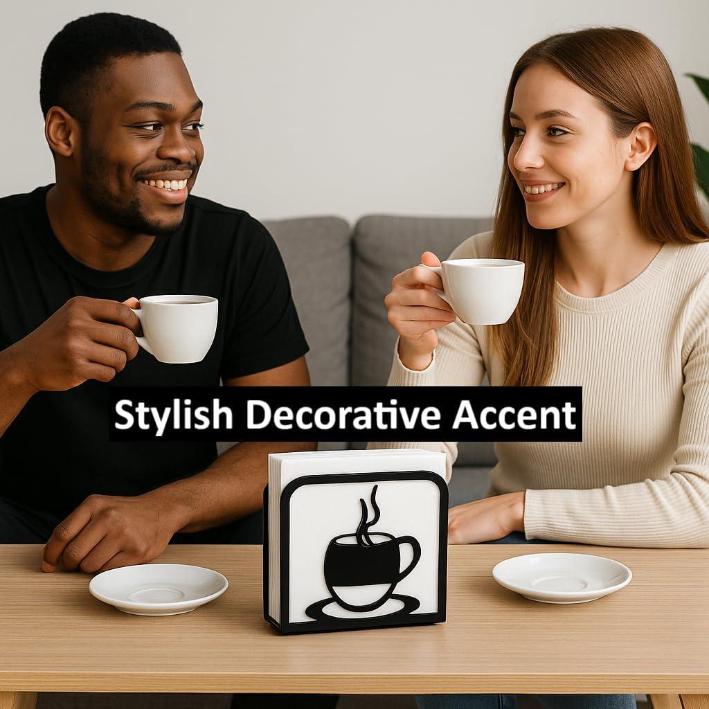 Juego de 2 Soportes Decorativos para Servilletas LFT Negro