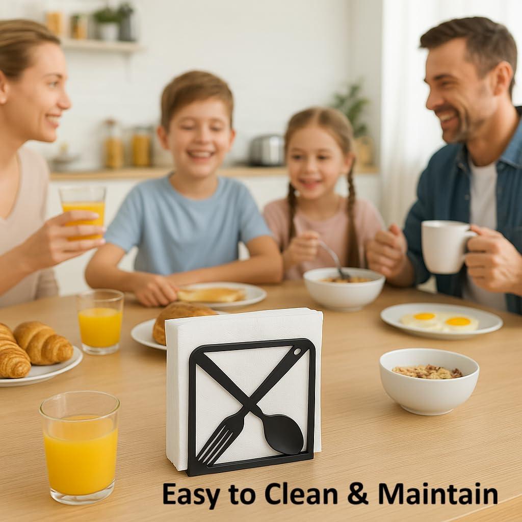 Juego de 2 Soportes Decorativos para Servilletas LFT Negro