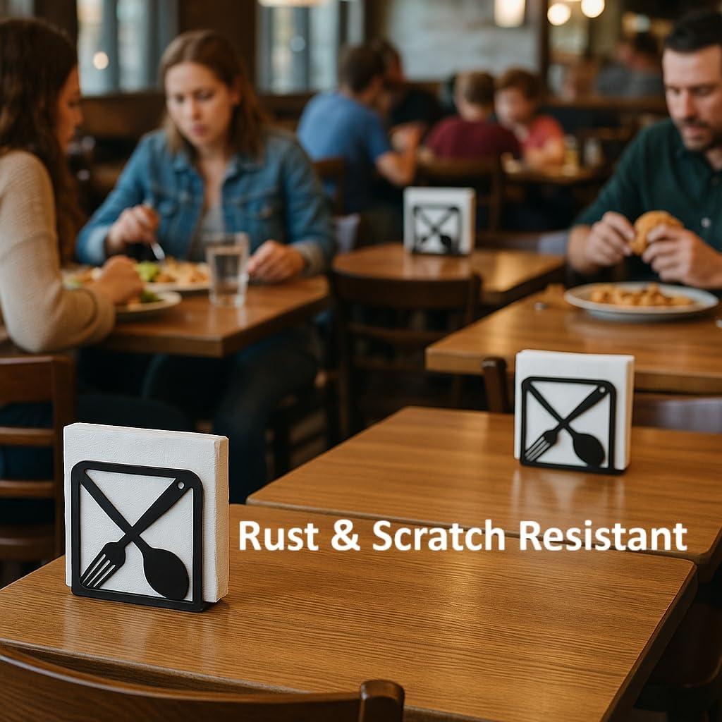 Juego de 2 Soportes Decorativos para Servilletas LFT Negro