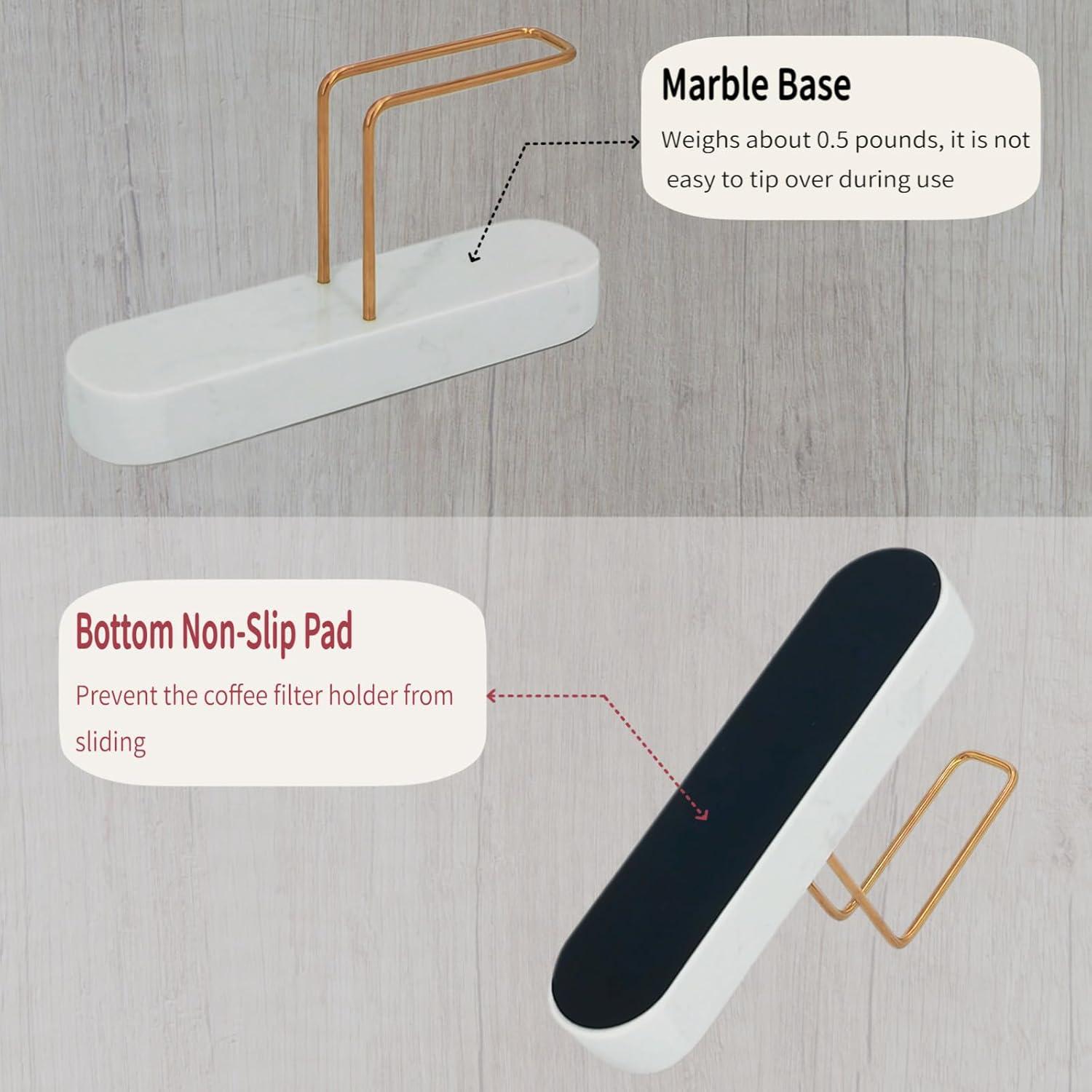 Soporte de Filtros de Café UISWAM Base de Mármol Blanco