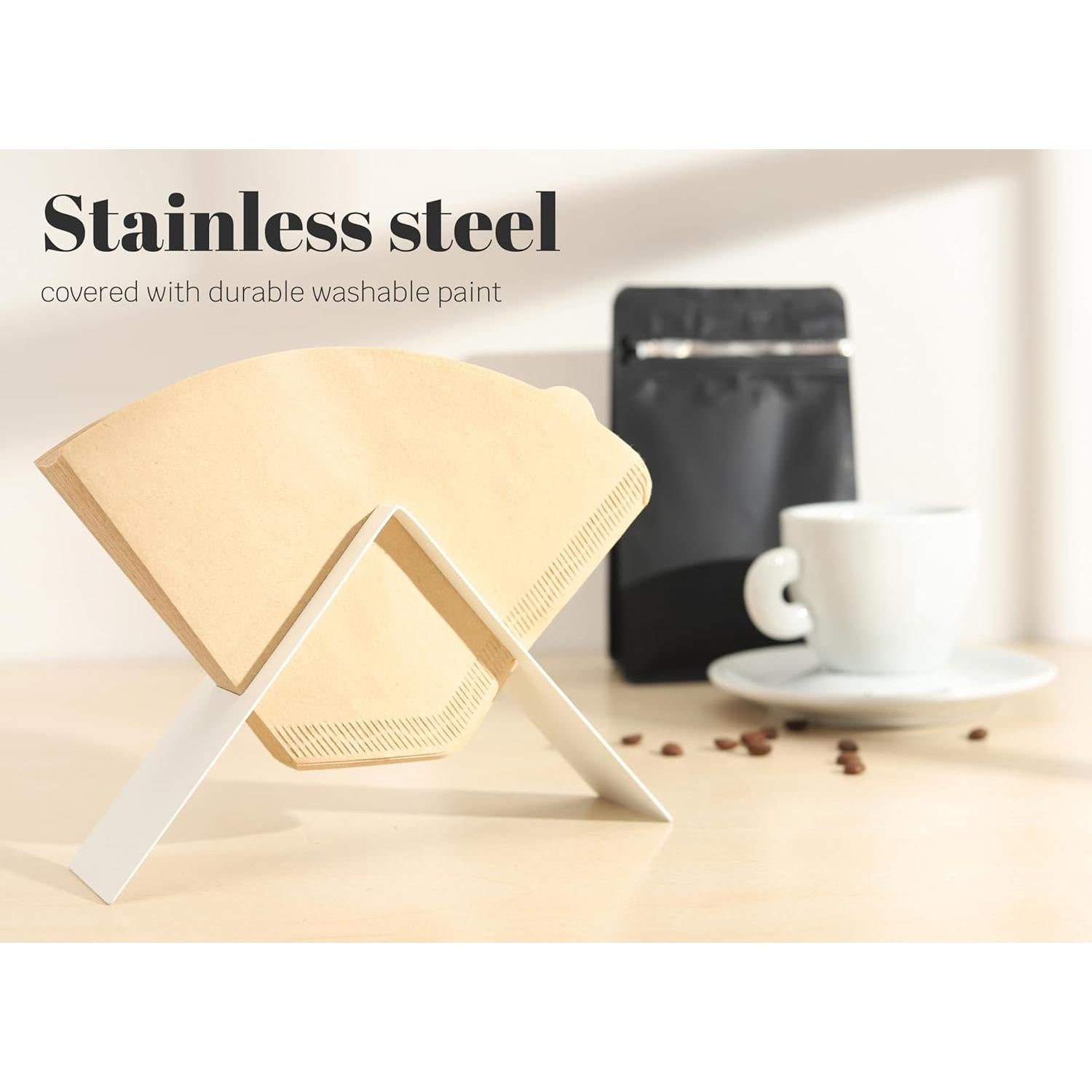 Soporte de Filtro de Café Metal Blanco TOROS - Cono #4