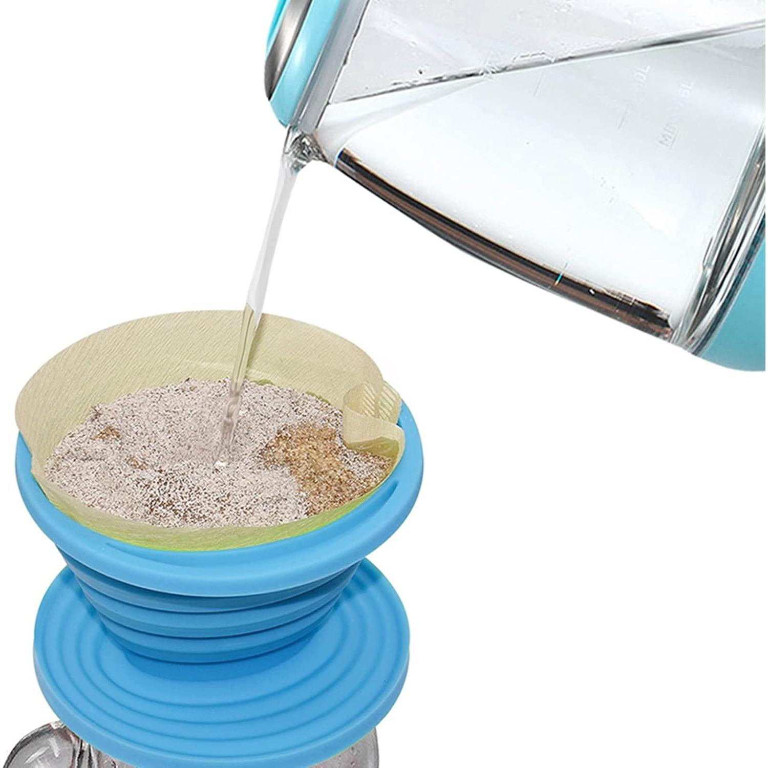Filtro de café plegable Cheerock de silicona reutilizable azul