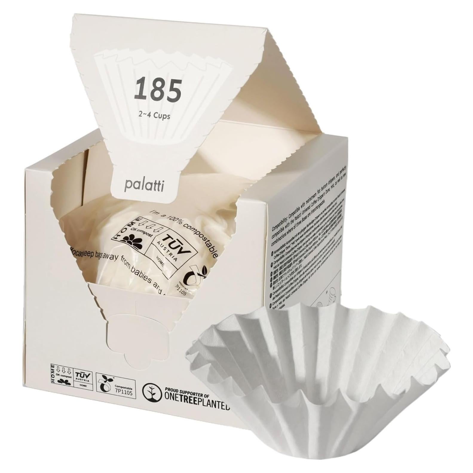 Filtros de Papel para Café Palatti 185 Basket - 100 Unidades