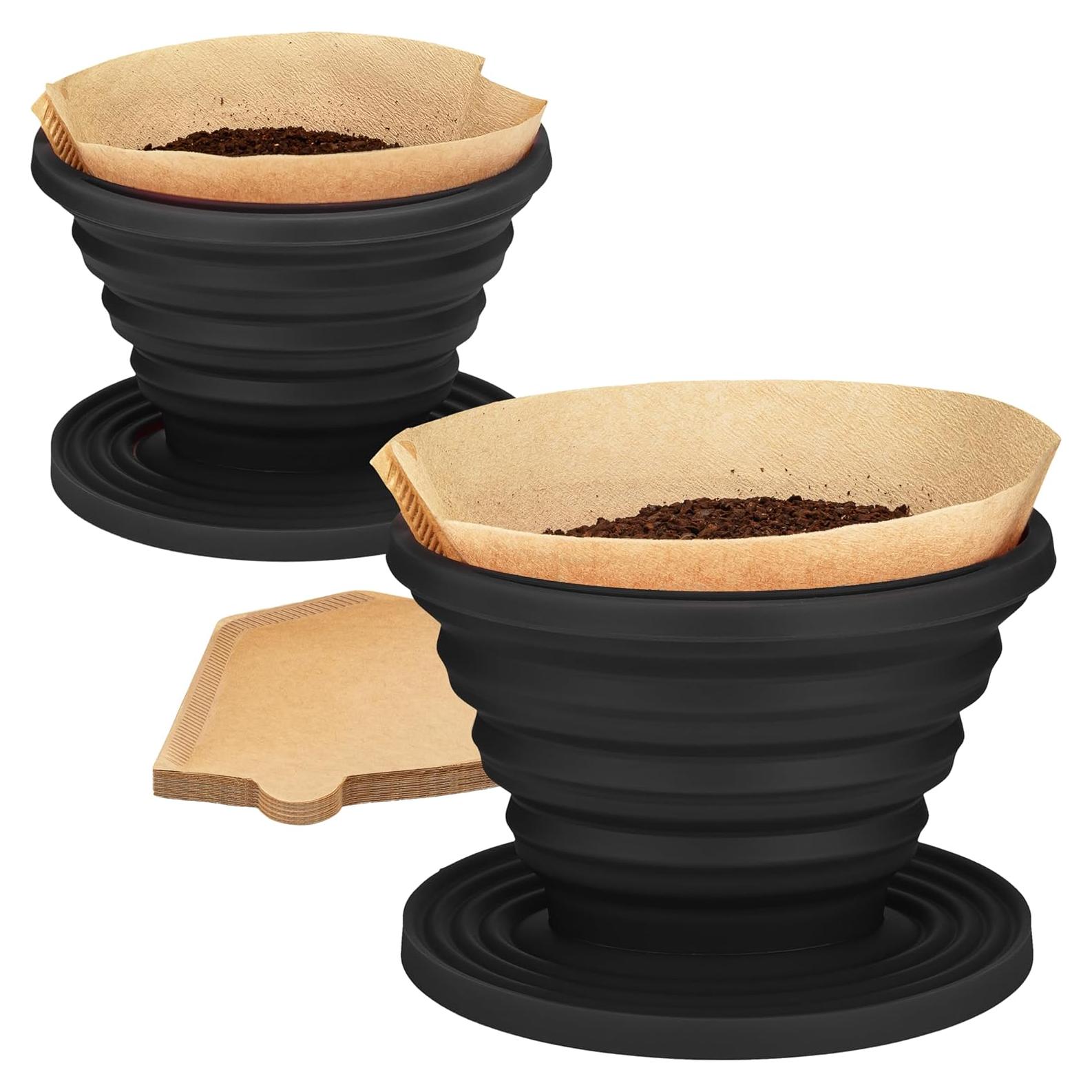 Dripper de café COLETTI Sierra Plegable - Paquete de 2 Negro