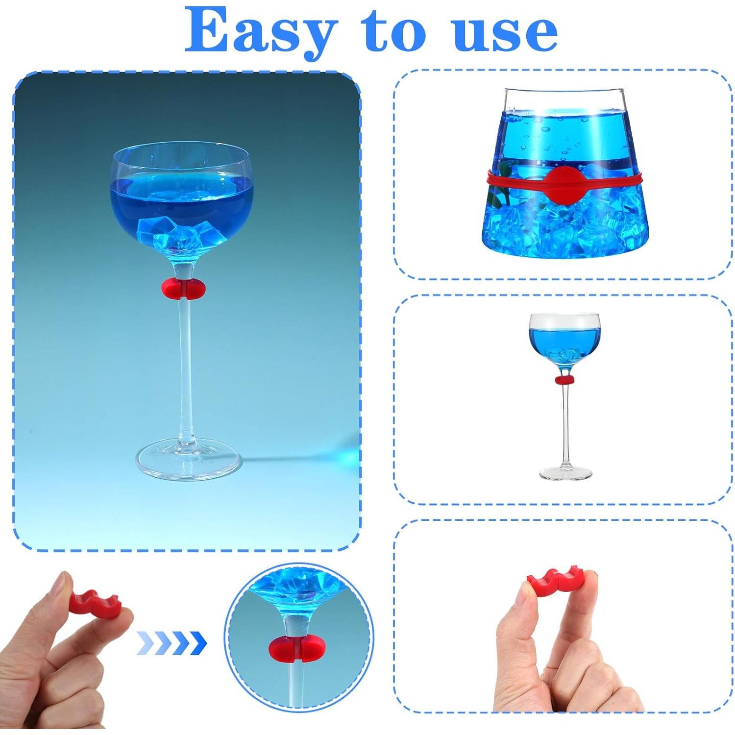 24 Marcadores de Bebidas Classicseali de Silicona Multicolor