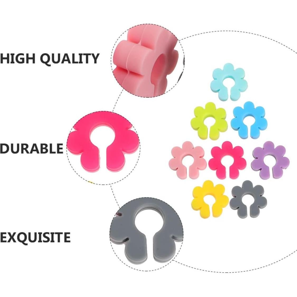 Marcadores de Copa de Vino UPKOCH 16pcs Silicona Floral