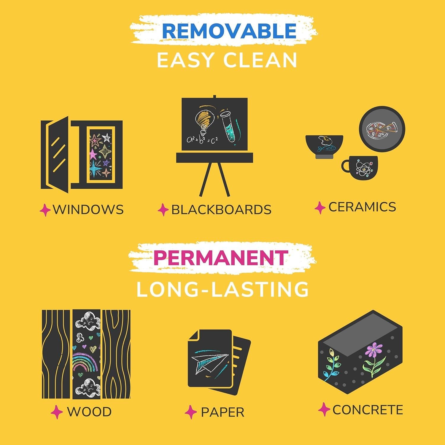 Marcadores de Tiza Líquida Zenacolor - 8 Colores Borrables