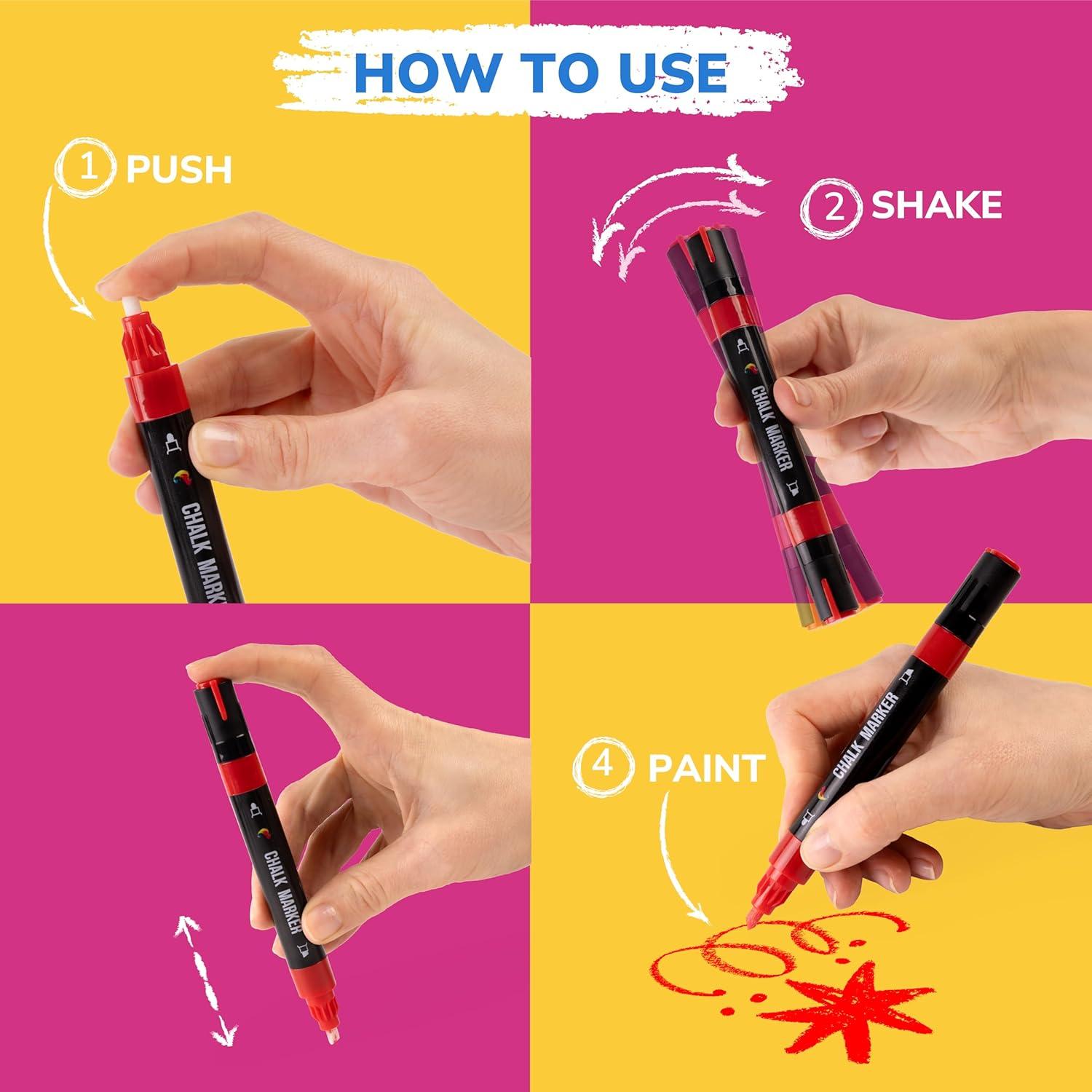 Marcadores de Tiza Líquida Zenacolor - 8 Colores Borrables