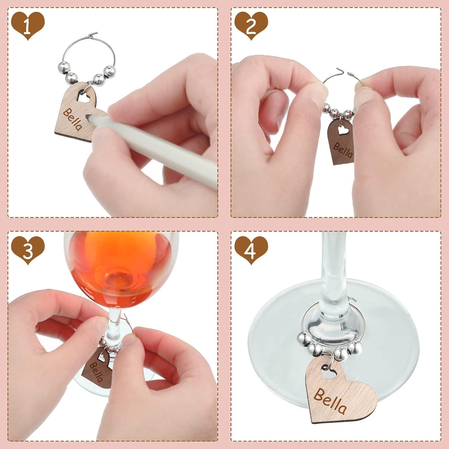 Encantos de Vino de Madera Chinco - 30 Piezas para Copas