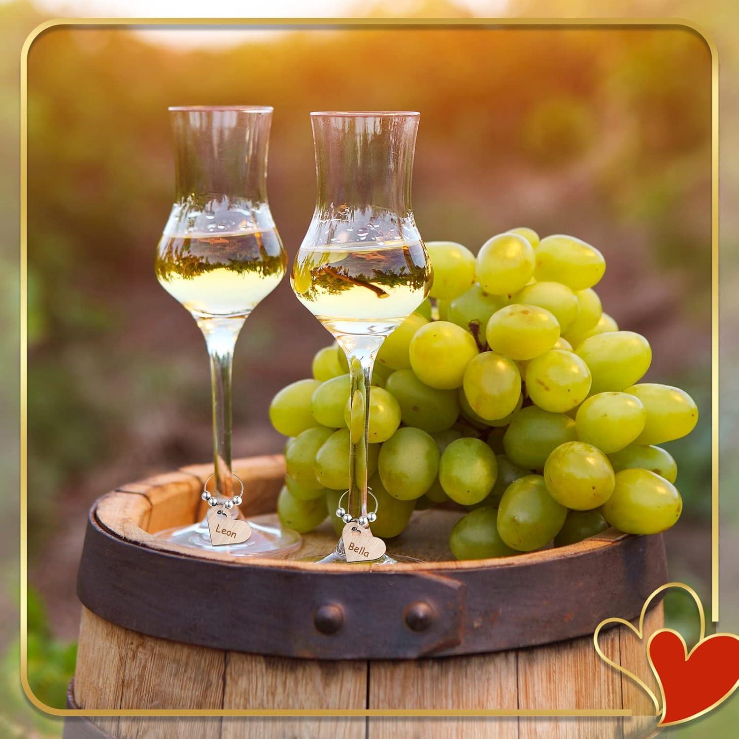 Encantos de Vino de Madera Chinco - 30 Piezas para Copas