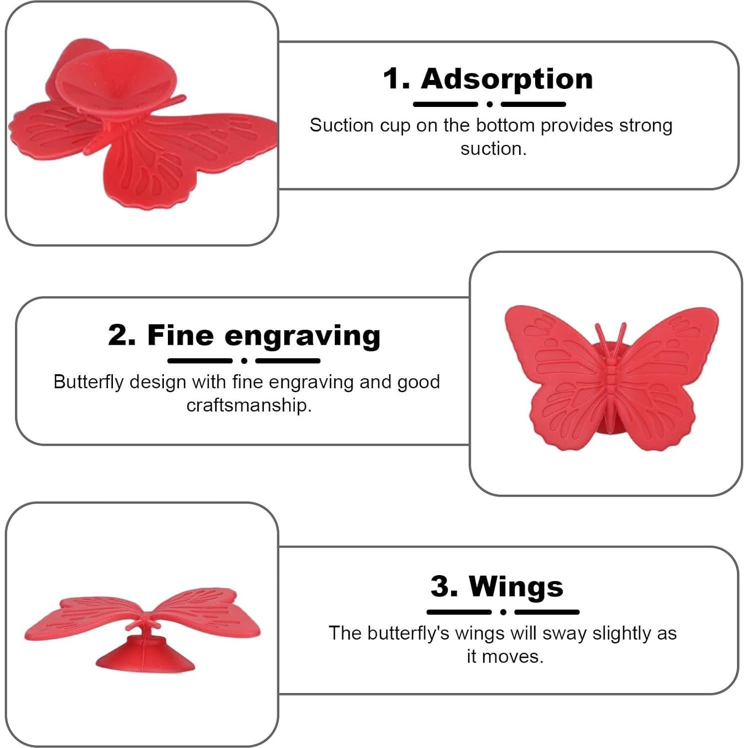 12 Encantos de Vino Mariposa Silicona Reutilizables Multicolor