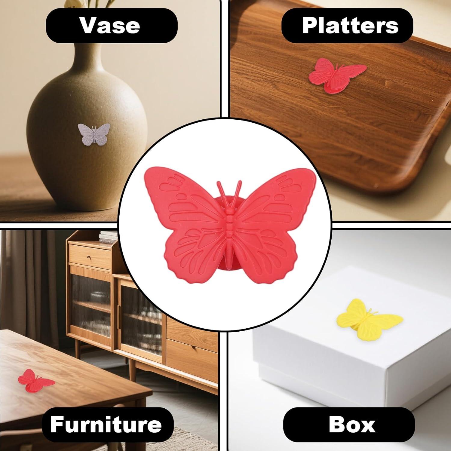 12 Encantos de Vino Mariposa Silicona Reutilizables Multicolor