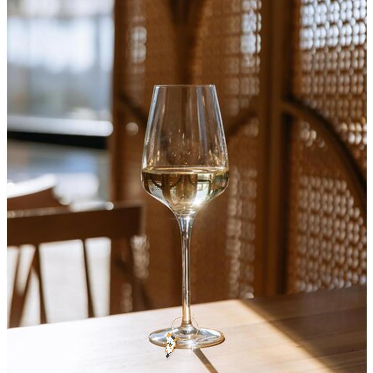 Juego de 8 Charms de Vino Sopopal - Animales Lindos de Vaca y Gato