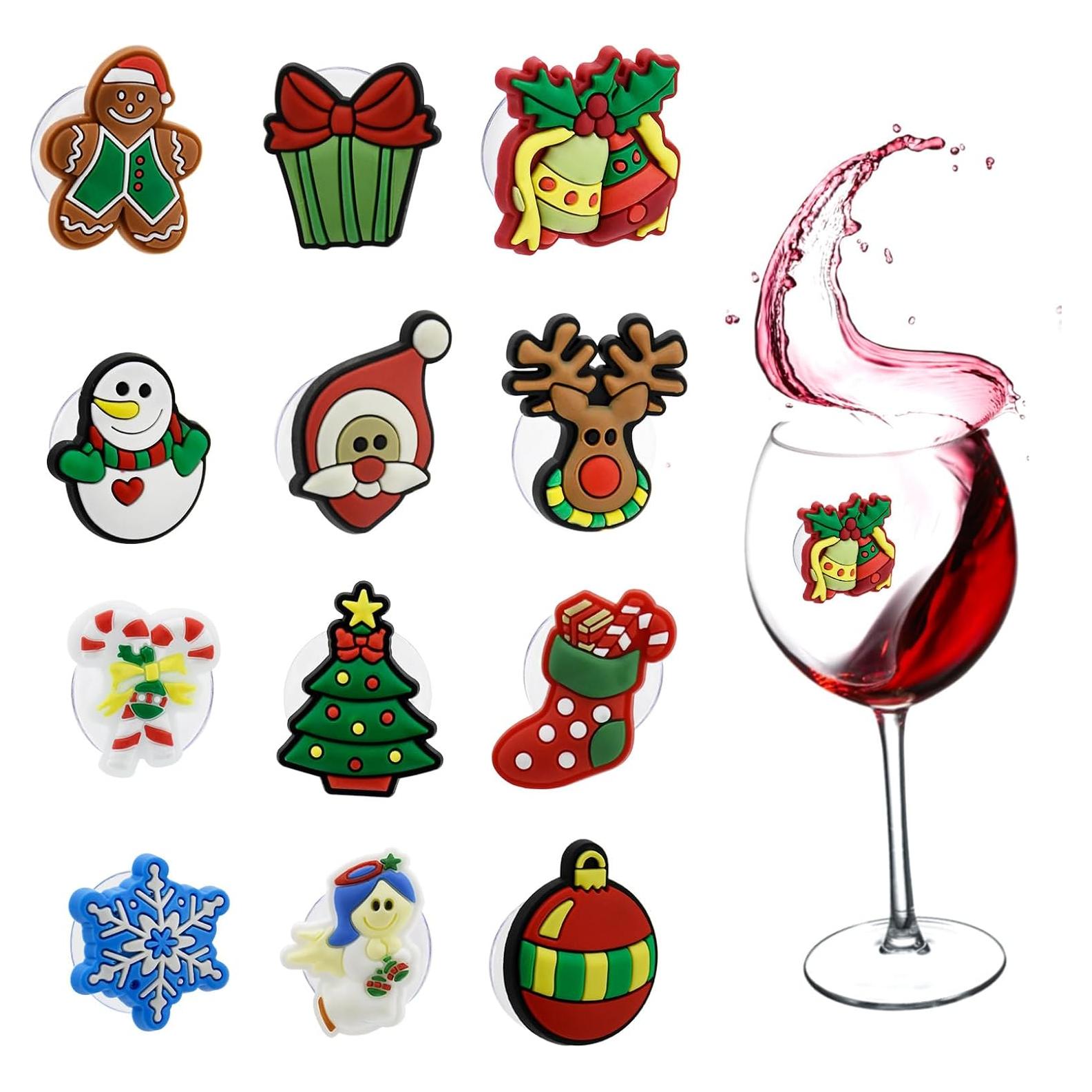 Adornos para Vino de Navidad Furimuk - 12 Pcs Reutilizables