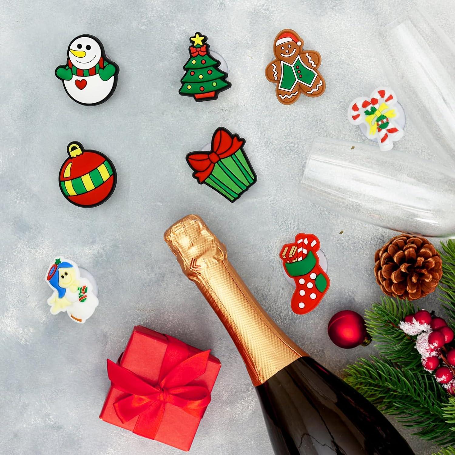 Adornos para Vino de Navidad Furimuk - 12 Pcs Reutilizables