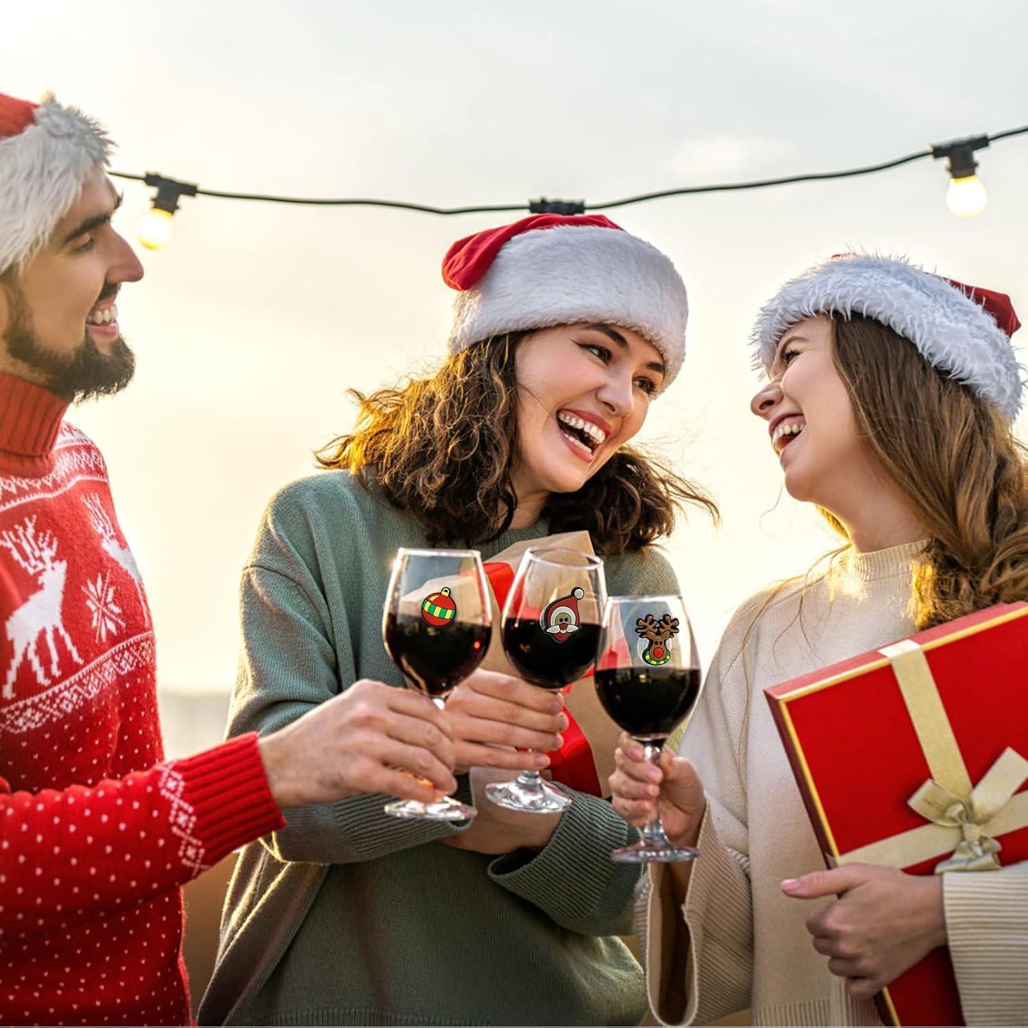 Adornos para Vino de Navidad Furimuk - 12 Pcs Reutilizables