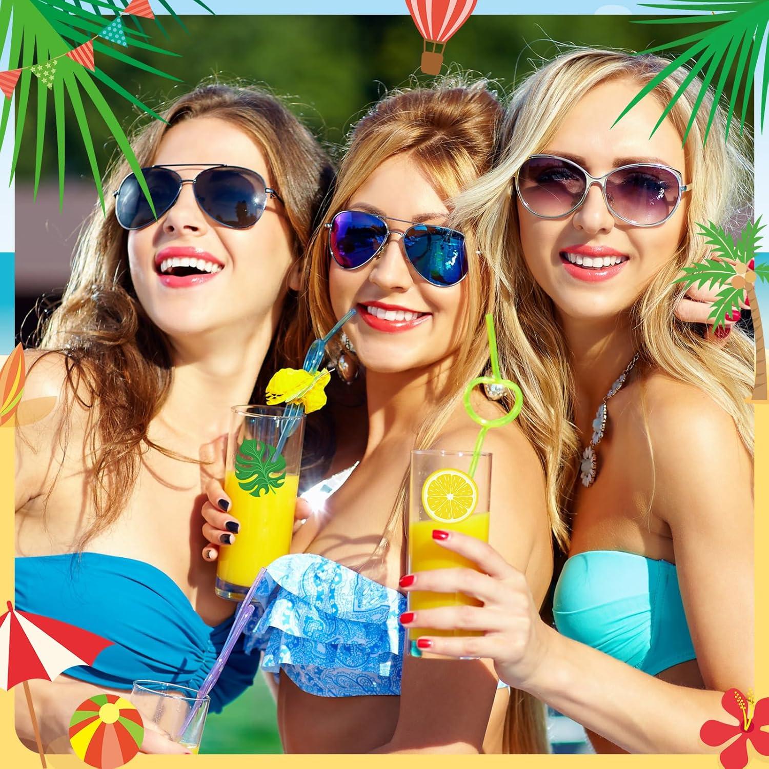 192 Pegatinas de Vino de Playa Watersay - Estilo Luau