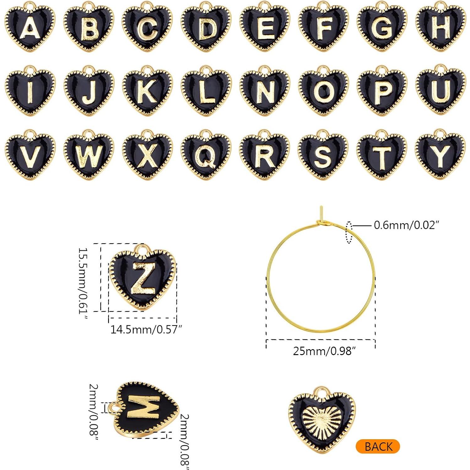 30 Anillos Marcadores para Copas de Vino + 26 Encantos Letras