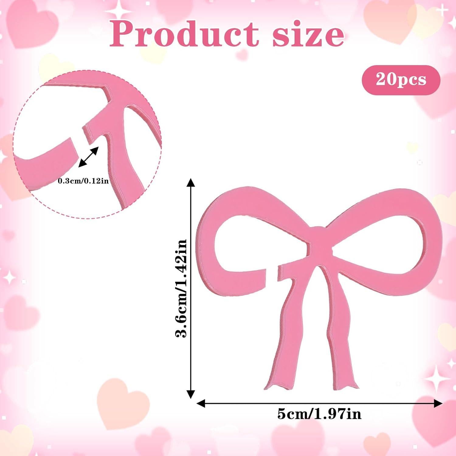 20 Etiquetas de Bebida con Lazo Rosa Ymapinc - Marcadores para Copas