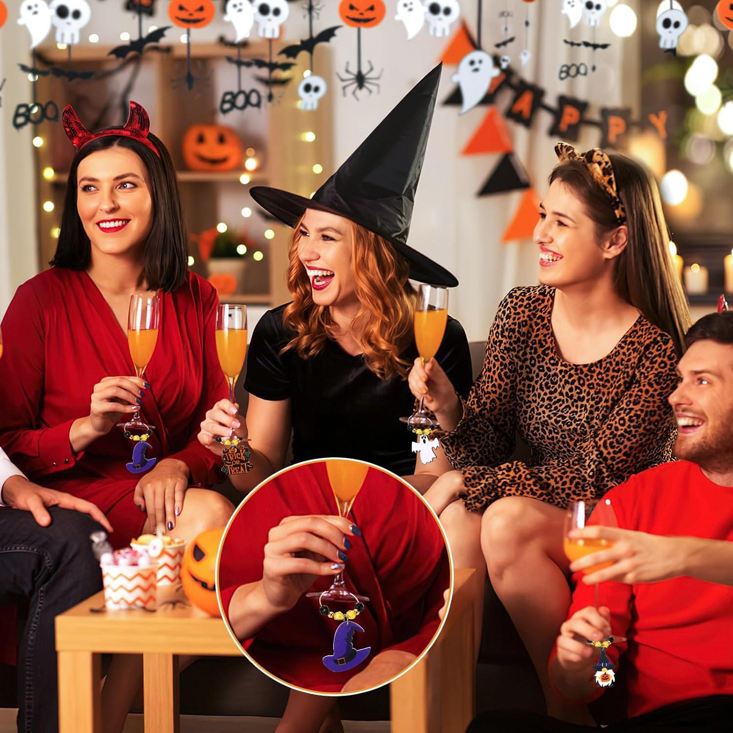 Encantos de Vino de Halloween 15 Piezas Acrílico JUNEBRUSHS