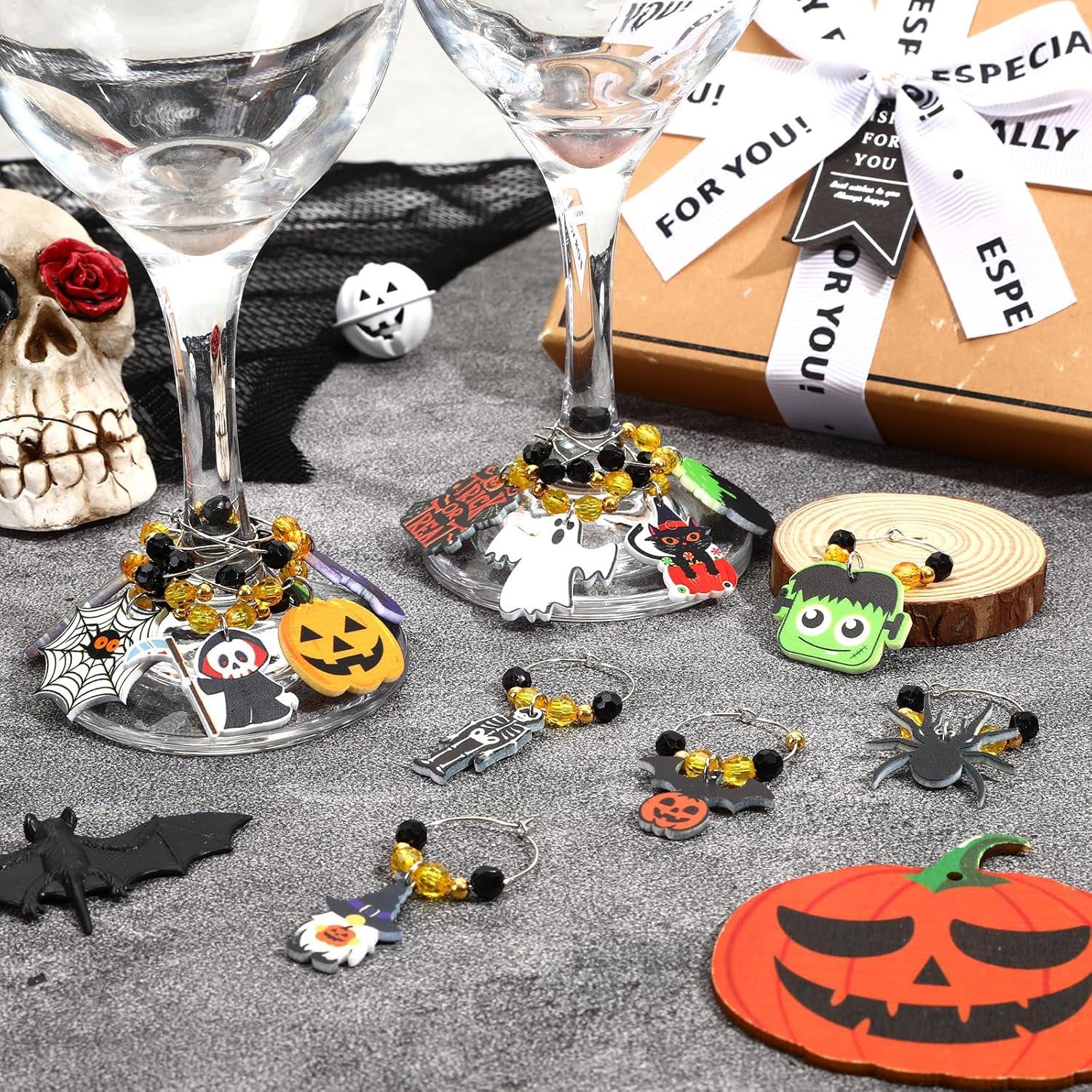 Encantos de Vino de Halloween 15 Piezas Acrílico JUNEBRUSHS