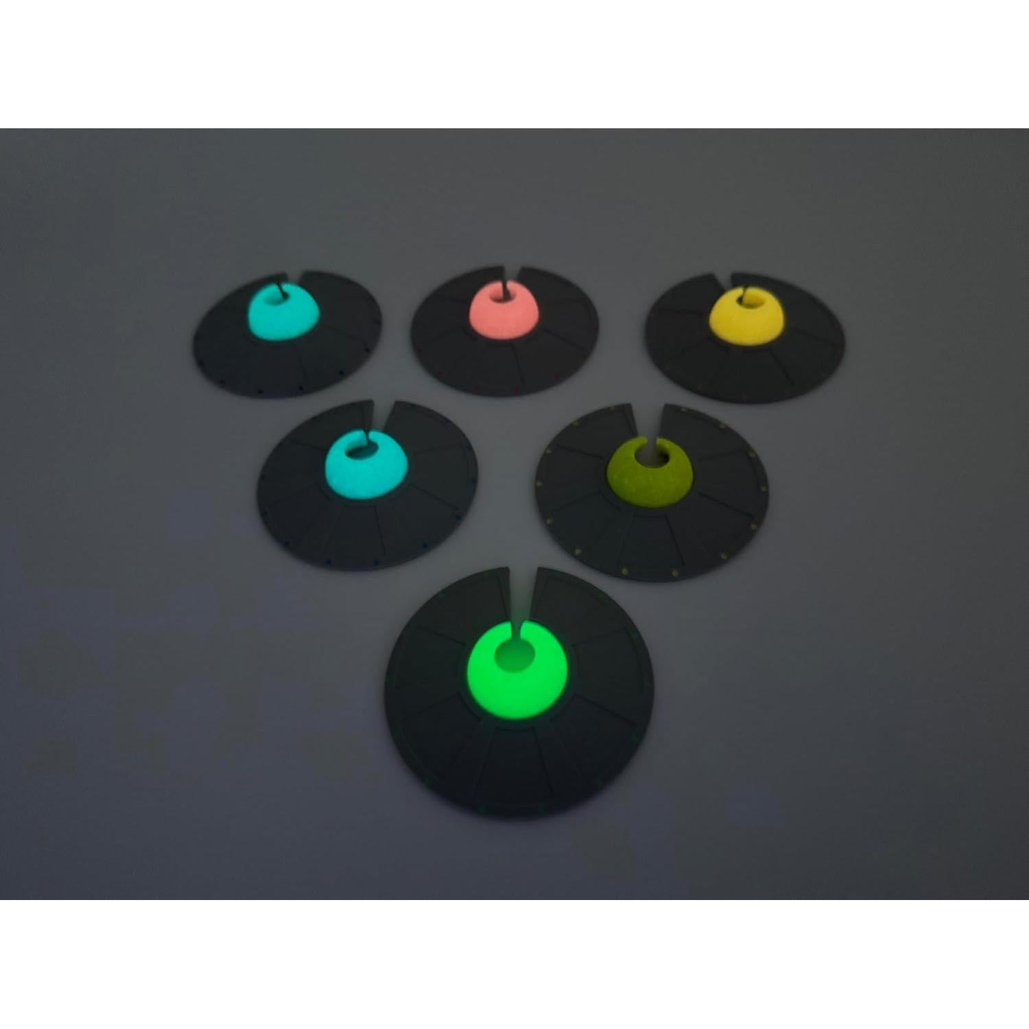 Juego de 6 Marcadores de Silicona para Copas UFO - Brillan en la Oscuridad