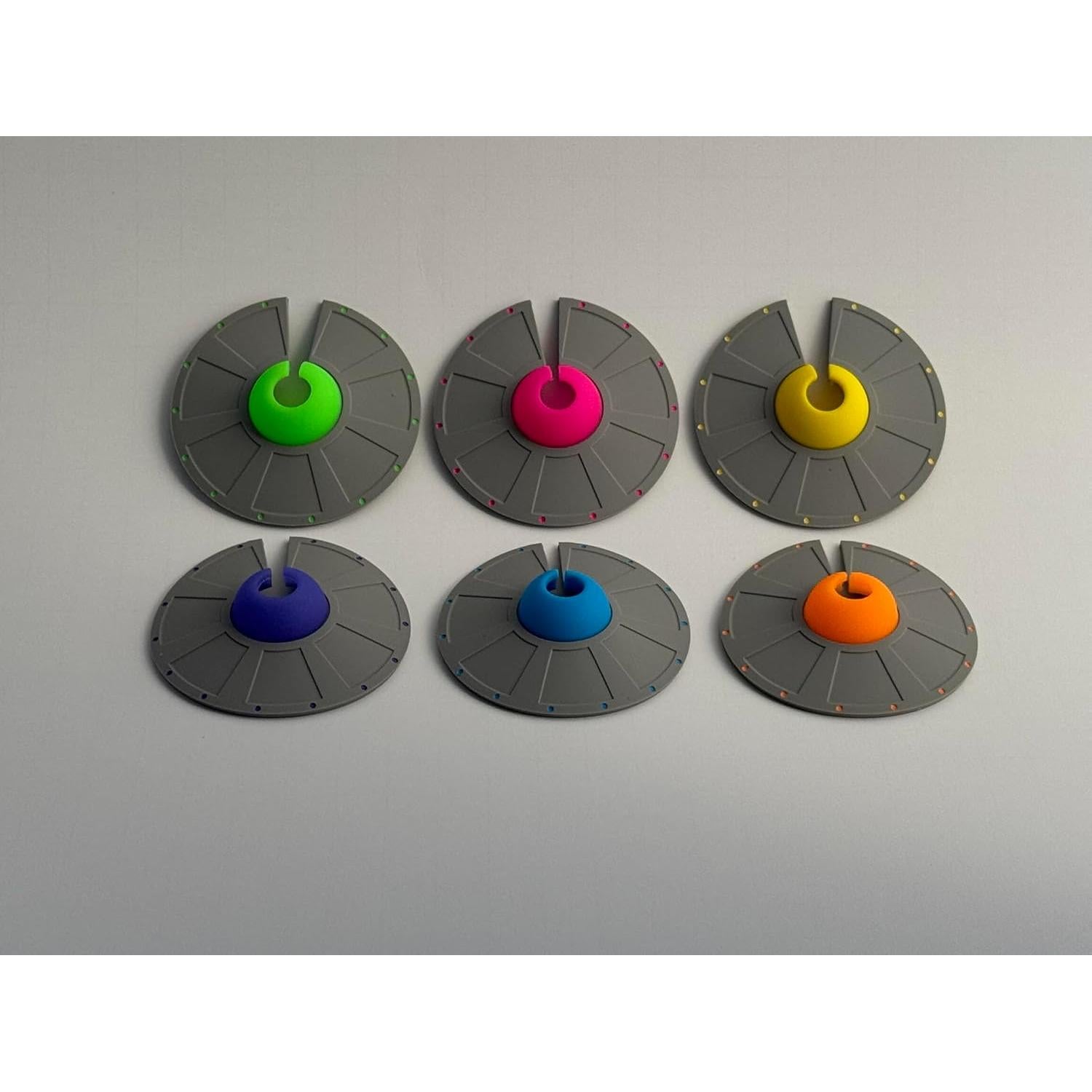 Juego de 6 Marcadores de Silicona para Copas UFO - Brillan en la Oscuridad