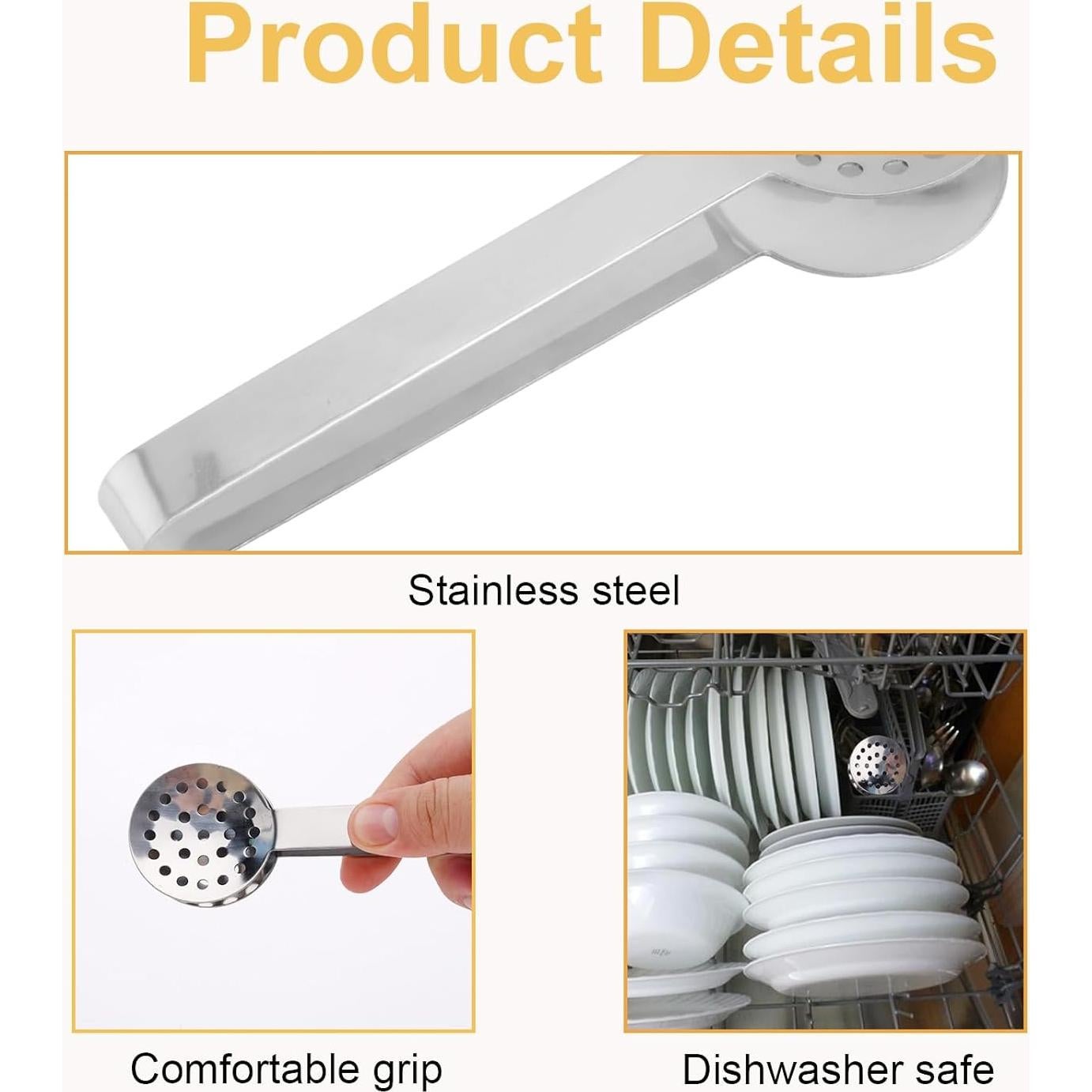 3 Pinzas para Bolsas de Té Acero Inoxidable Lasuroa 15.3cm