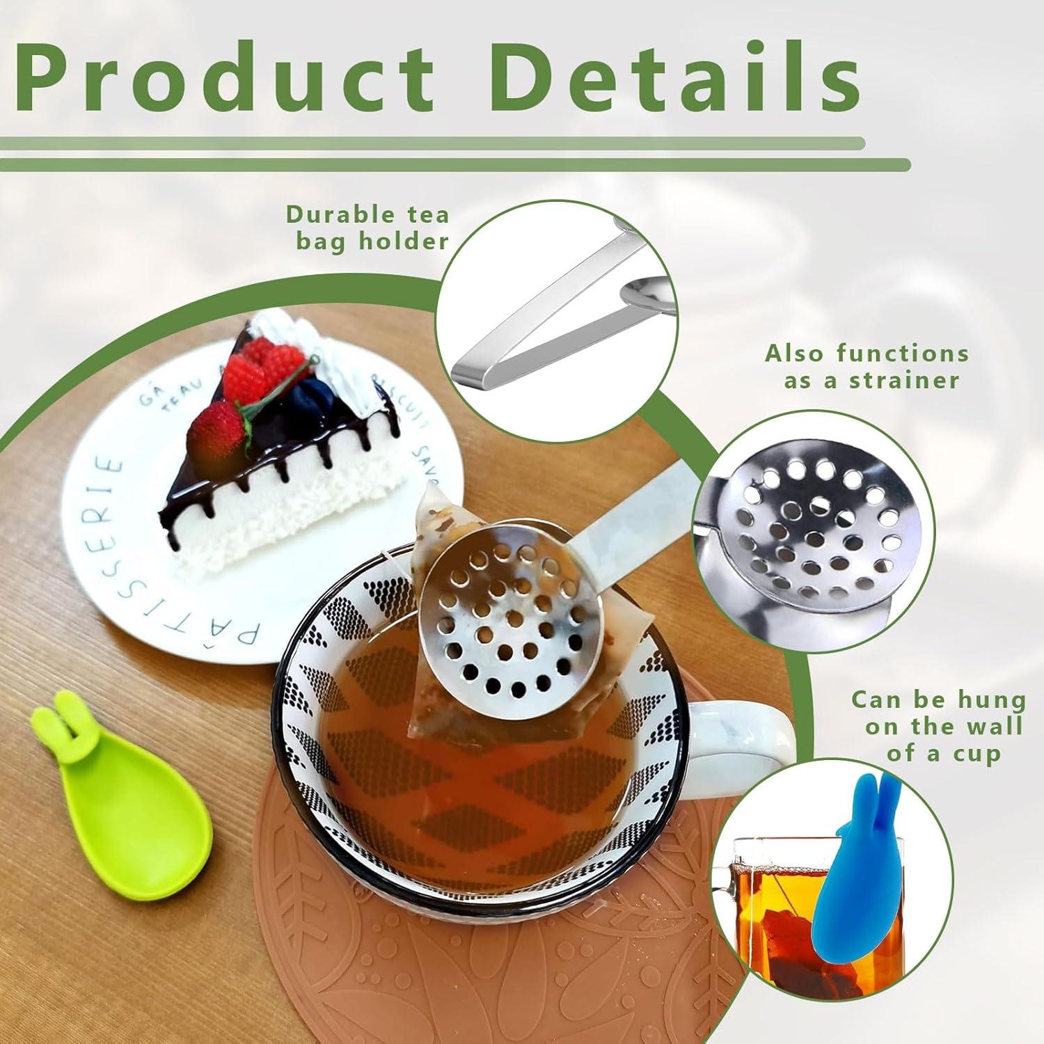 Exprimidor de Bolsas de Té Gyinere con Soportes de Silicona