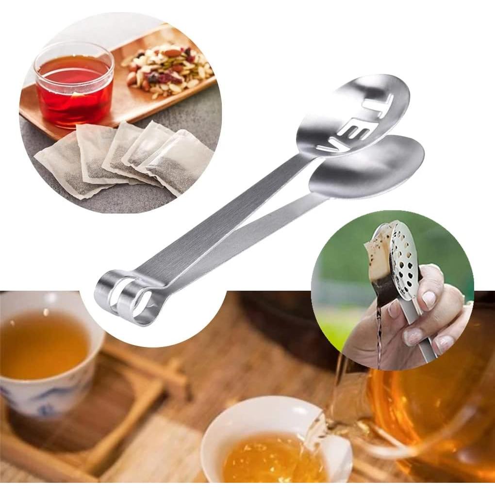 Exprimidor de Bolsitas de Té AISIBO 4PCS Acero Inoxidable Plateado