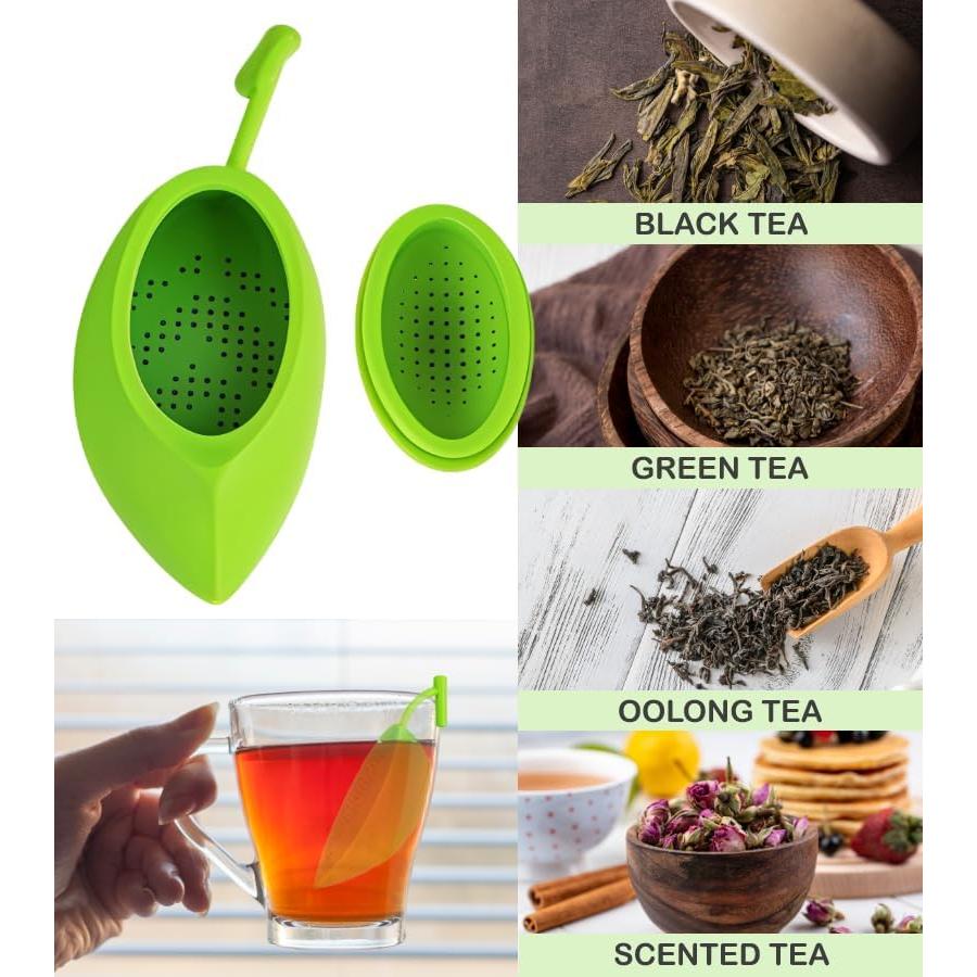 Infusor de Té Bonito de Silicona Verde con Émbolo Reutilizable