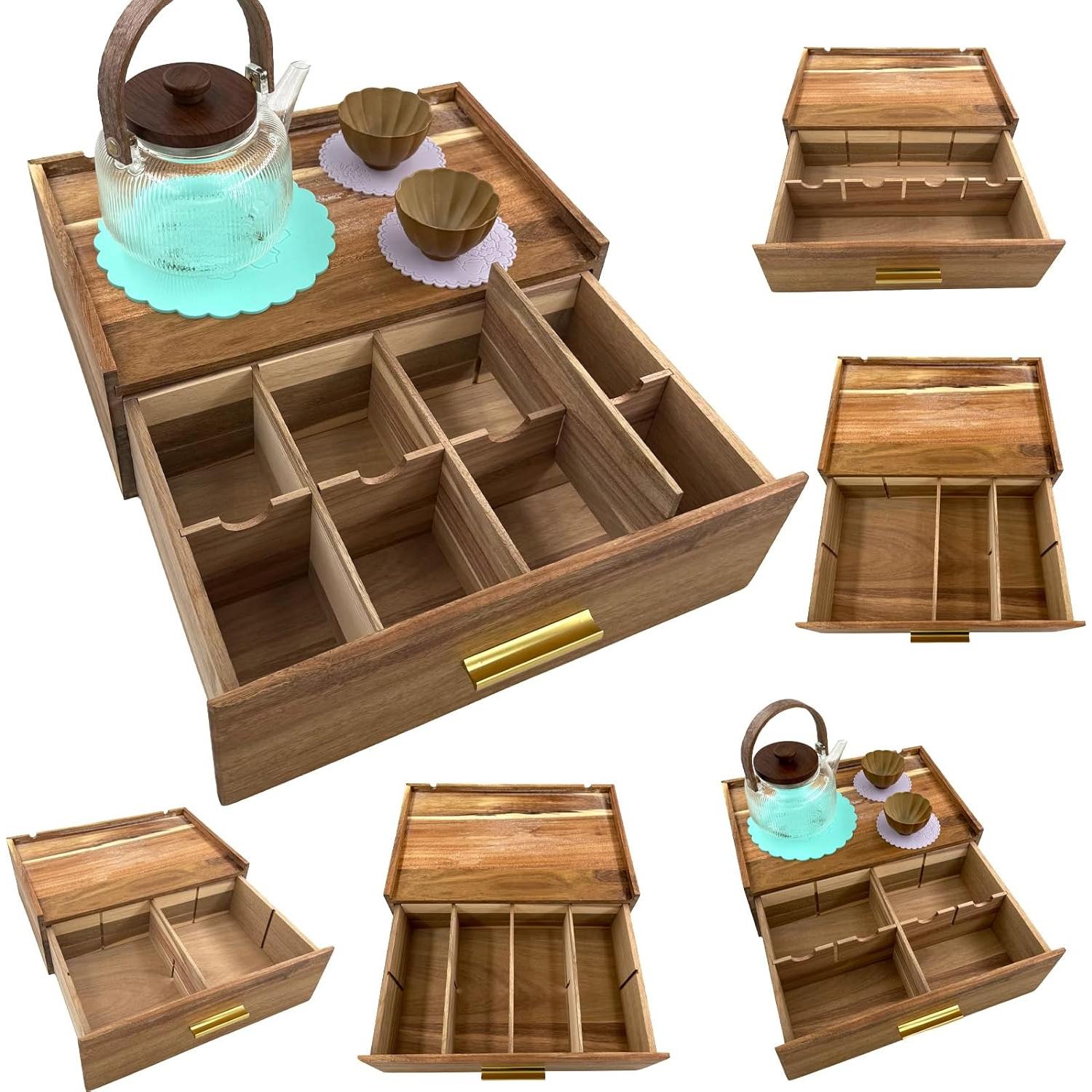 Organizador de Bolsas de Té Nakashare de Madera de Acacia