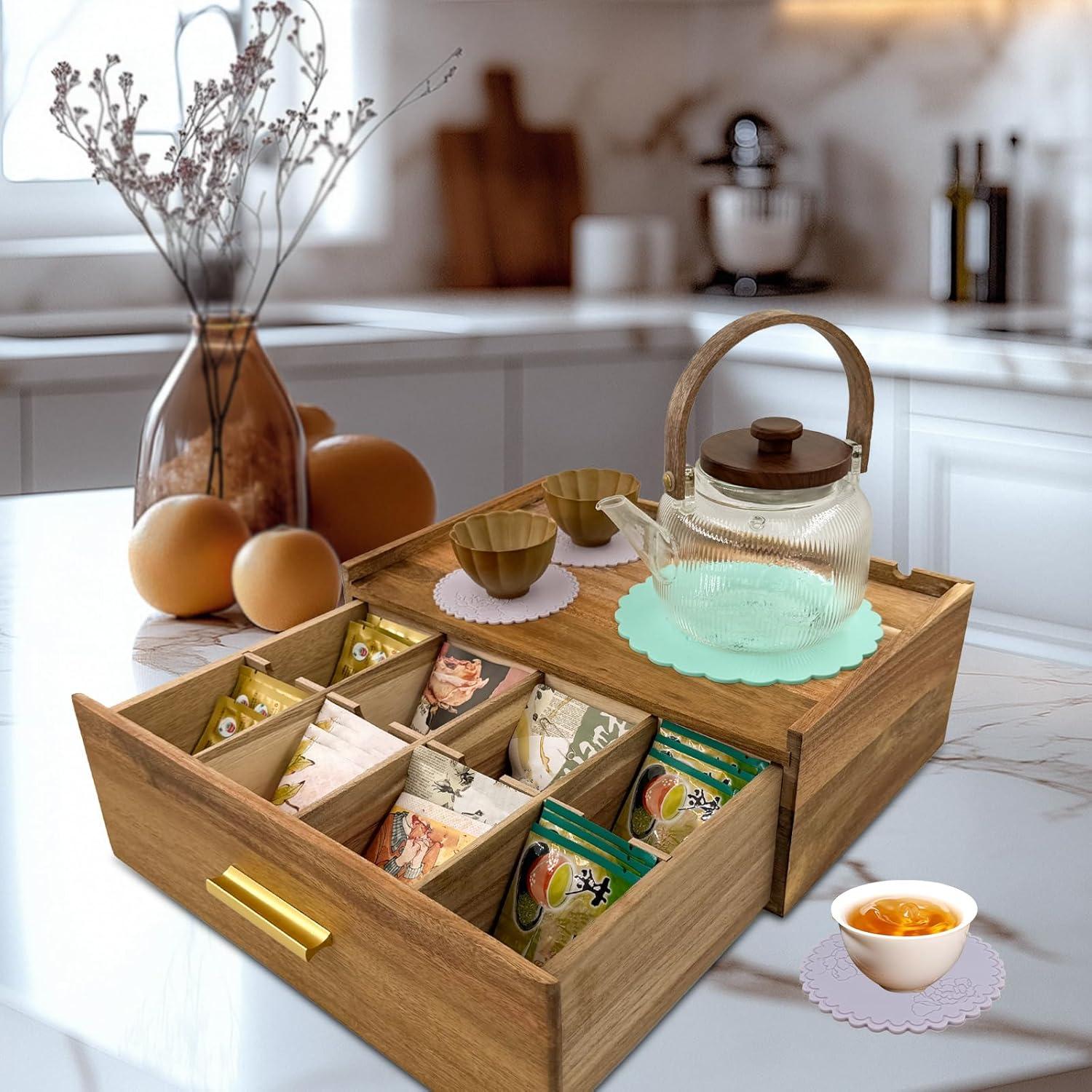 Organizador de Bolsas de Té Nakashare de Madera de Acacia