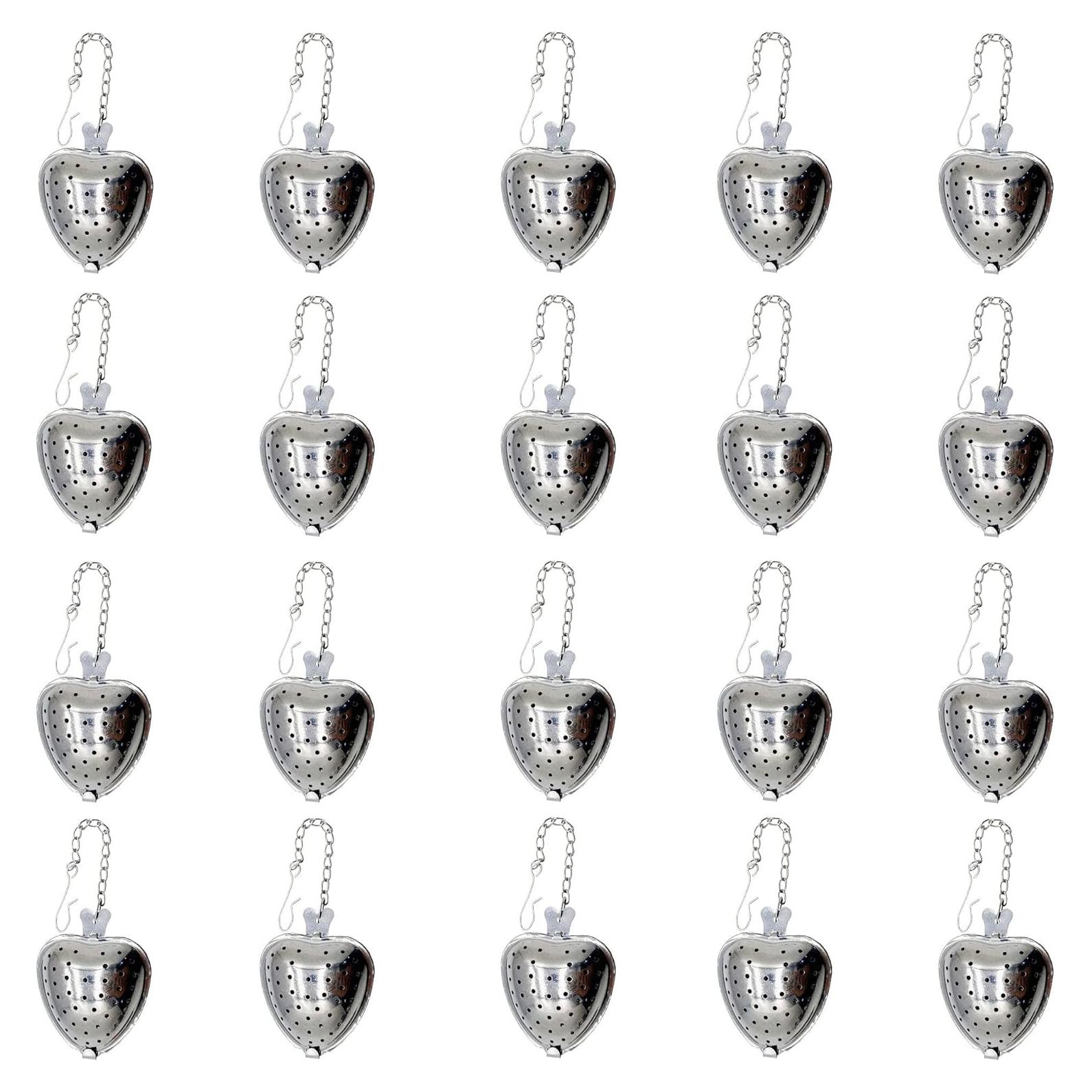 Colador de Té Acero Inoxidable MIAO JIN 20 Pcs Corazón