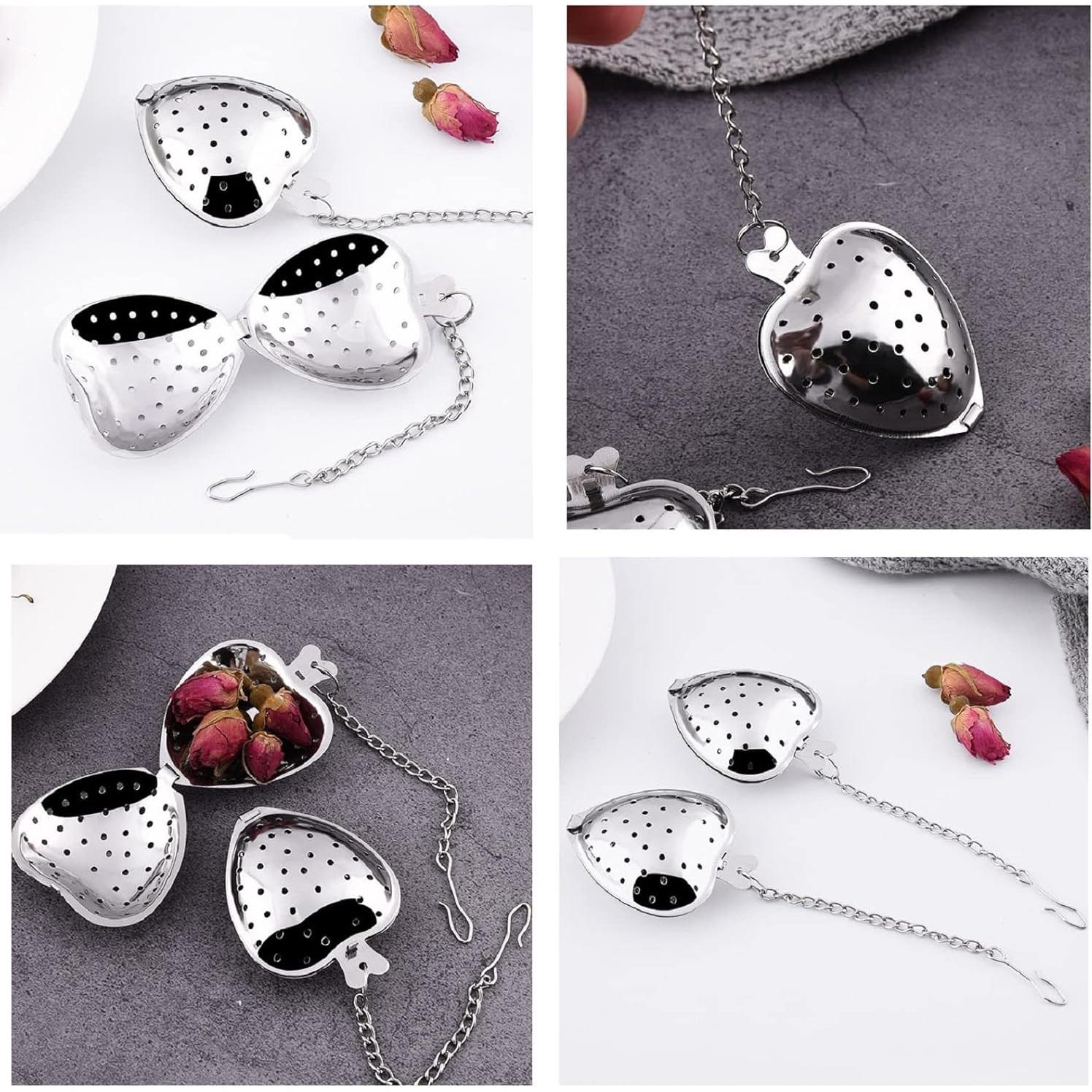 Colador de Té Acero Inoxidable MIAO JIN 20 Pcs Corazón